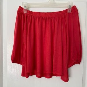 J Story top, Size S, bright coral